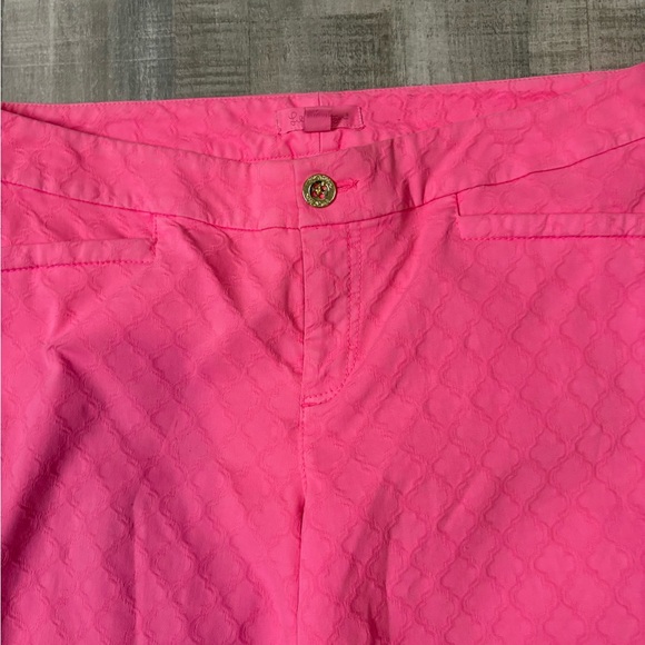 Lilly Pulitzer Kelly Jacquard Sunset Pink Skinny Ankle Pants Size 8 - Picture 3 of 5